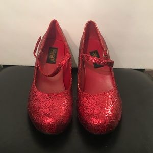 Spirit Halloween Red Ruby Glitter Heels